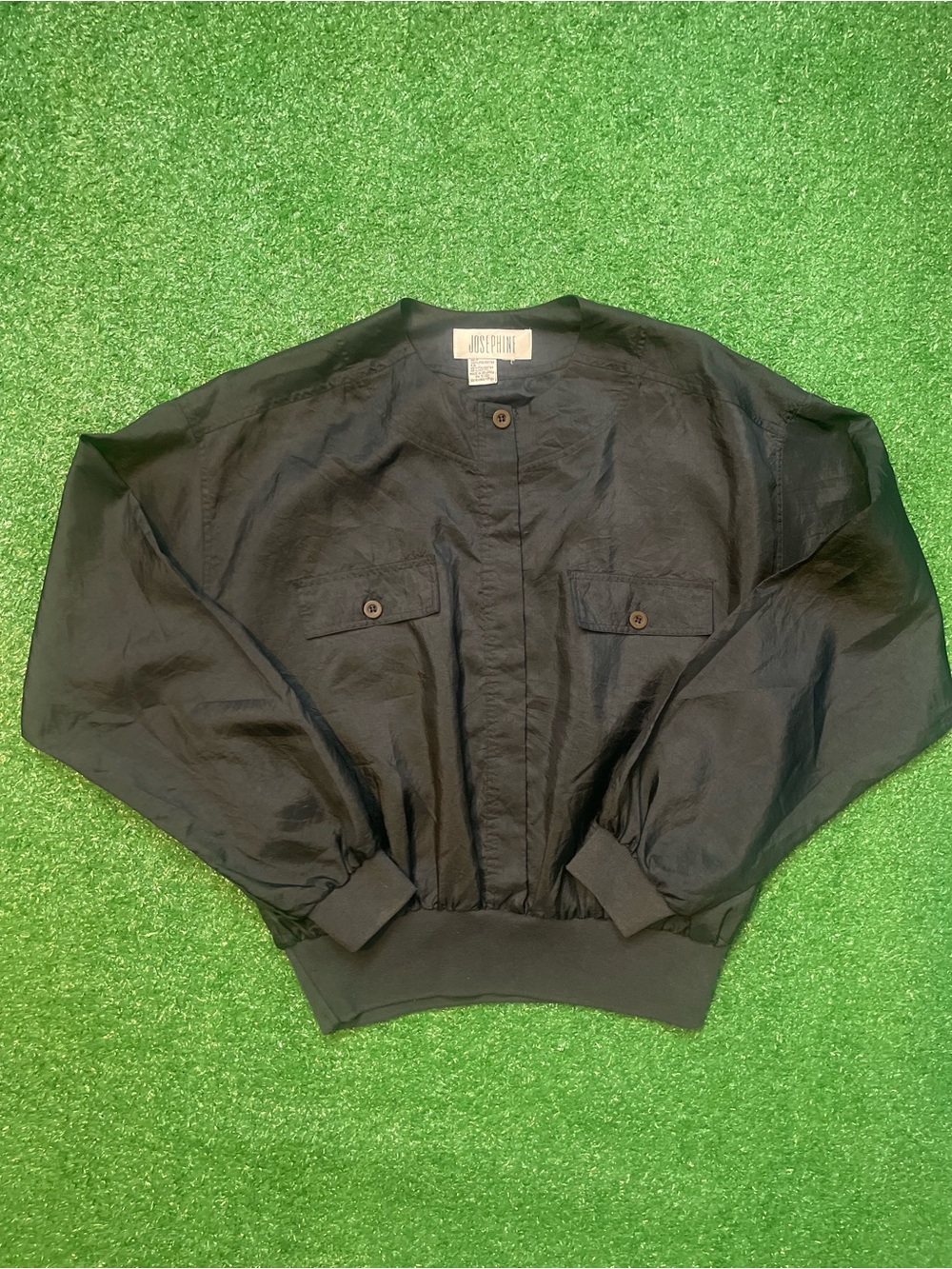 Josephine Black Cropped Button-Front shirt